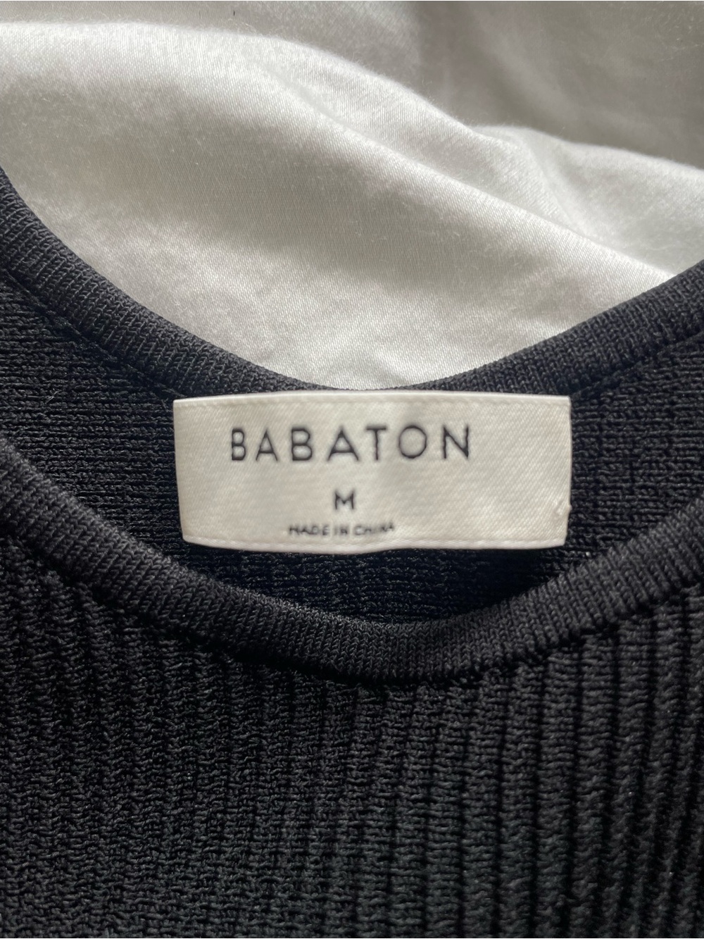 Babaton Black Ribbed Crewneck Sweater
